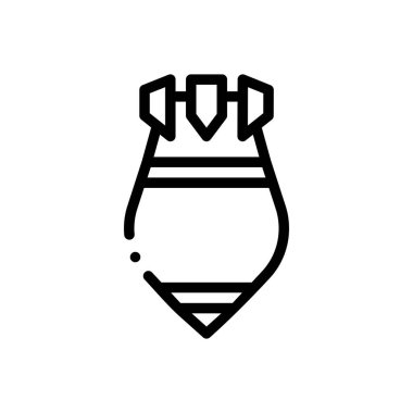 Atom bombası ikonu. Beyaz Arkaplanda İnce Doğrusal Tasarım