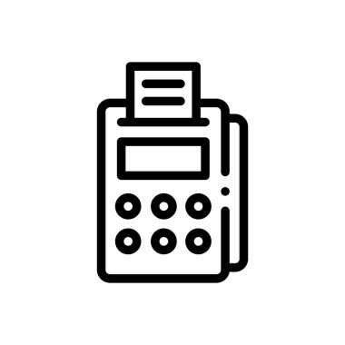 ATM simgesi. Beyaz Arkaplanda İnce Doğrusal Tasarım