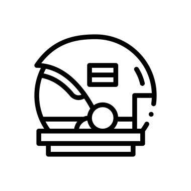 Astronot ikonu. Beyaz Arkaplanda İnce Doğrusal Tasarım