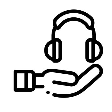 yardım simgesi. Beyaz Arkaplanda İnce Doğrusal Tasarım