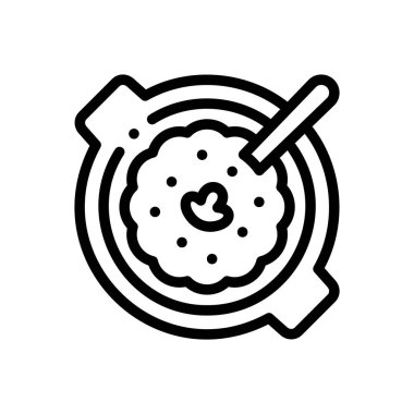 Asida ikonu. Beyaz Arkaplanda İnce Doğrusal Tasarım