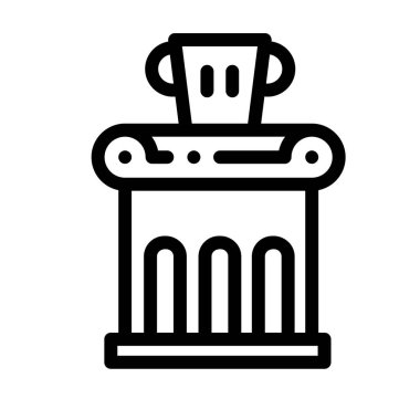 Sanat simgesi. Beyaz Arkaplanda İnce Doğrusal Tasarım