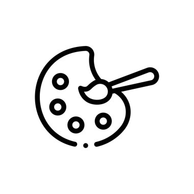 Sanat simgesi. Beyaz Arkaplanda İnce Doğrusal Tasarım