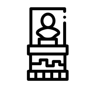 Sanat simgesi. Beyaz Arkaplanda İnce Doğrusal Tasarım