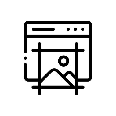 Sanat tahtası simgesi. Beyaz Arkaplanda İnce Doğrusal Tasarım