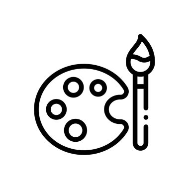 Sanat ve tasarım ikonu. Beyaz Arkaplanda İnce Doğrusal Tasarım