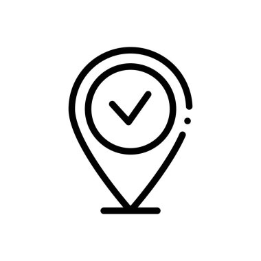 Varış simgesi. Beyaz Arkaplanda İnce Doğrusal Tasarım