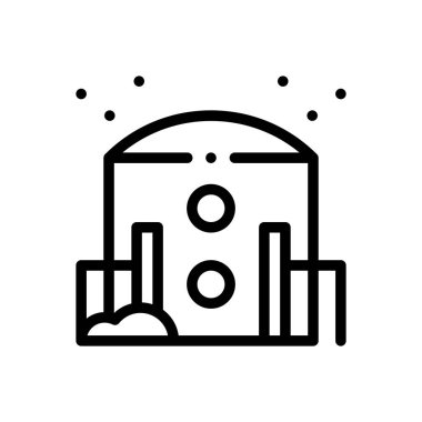 Kutup istasyonu simgesi. Beyaz Arkaplanda İnce Doğrusal Tasarım