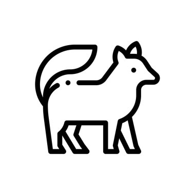 Kutup tilkisi ikonu. Beyaz Arkaplanda İnce Doğrusal Tasarım