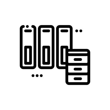 arşiv simgesi. Beyaz Arkaplanda İnce Doğrusal Tasarım