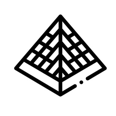 Mimari ikonu. Beyaz Arkaplanda İnce Doğrusal Tasarım