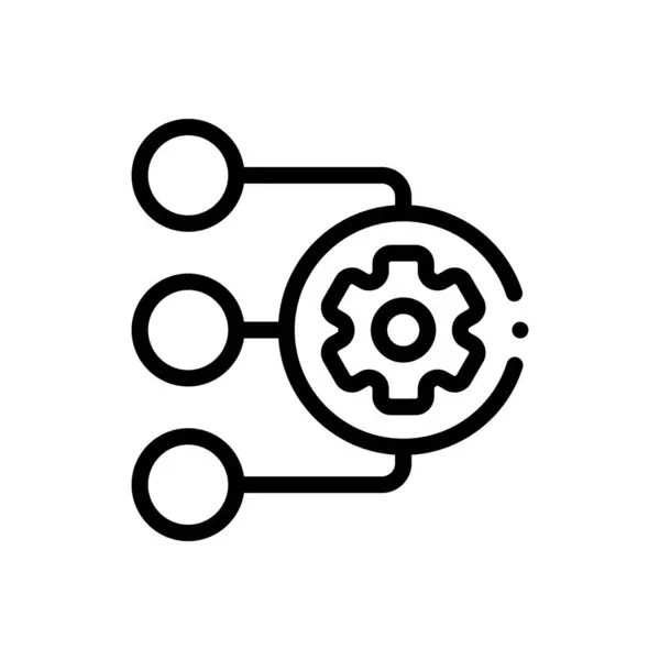 otomasyon simgesi. Beyaz Arkaplanda İnce Doğrusal Tasarım