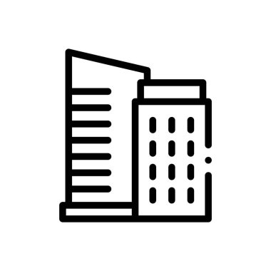 Mimari ve şehir simgesi. Beyaz Arkaplanda İnce Doğrusal Tasarım