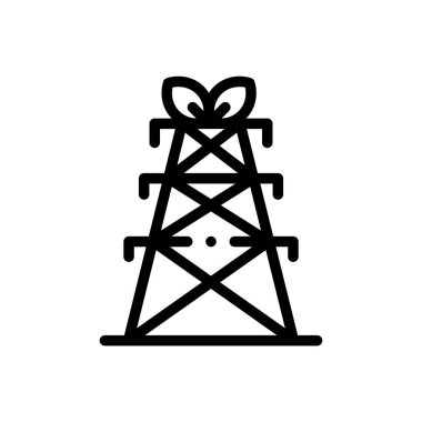 Mimari ve şehir simgesi. Beyaz Arkaplanda İnce Doğrusal Tasarım