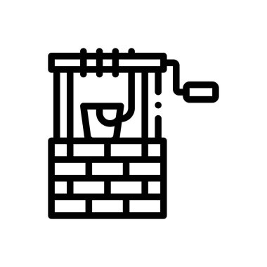 Mimari ve şehir simgesi. Beyaz Arkaplanda İnce Doğrusal Tasarım