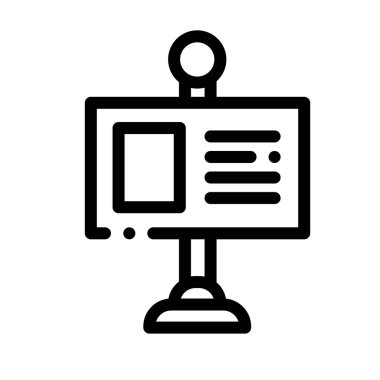 Mimari ve şehir simgesi. Beyaz Arkaplanda İnce Doğrusal Tasarım