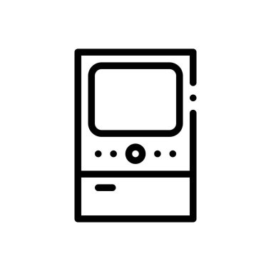 Oyun ikonu. Beyaz Arkaplanda İnce Doğrusal Tasarım