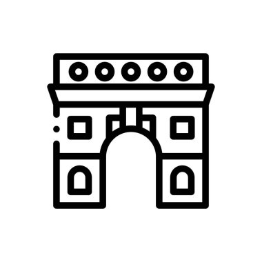 Zafer ikonu. Beyaz Arkaplanda İnce Doğrusal Tasarım