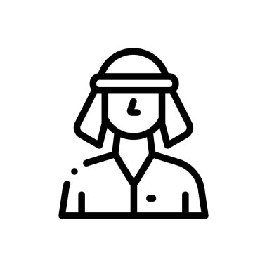 Arap ikonu. Beyaz Arkaplanda İnce Doğrusal Tasarım