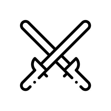 Asa simgesi. Beyaz Arkaplanda İnce Doğrusal Tasarım