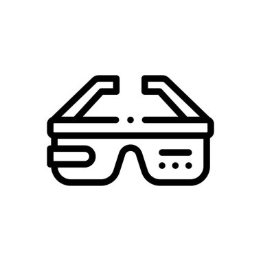 ar gözlükleri ikonu. Beyaz Arkaplanda İnce Doğrusal Tasarım