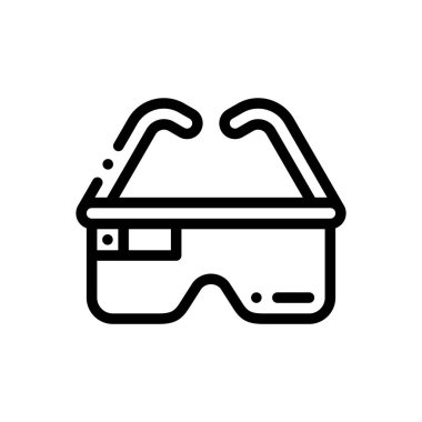 ar gözlükleri ikonu. Beyaz Arkaplanda İnce Doğrusal Tasarım