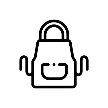 Önlük simgesi. Beyaz Arkaplanda İnce Doğrusal Tasarım