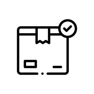 Onaylanmış simge. Beyaz Arkaplanda İnce Doğrusal Tasarım