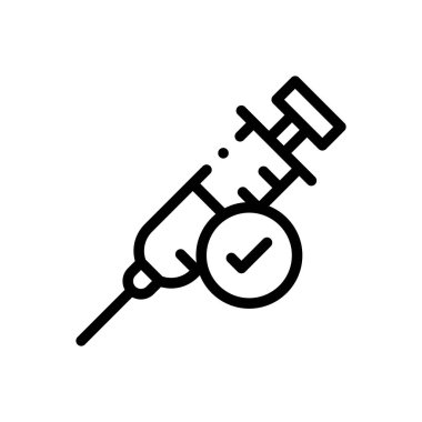 Onaylama simgesi. Beyaz Arkaplanda İnce Doğrusal Tasarım