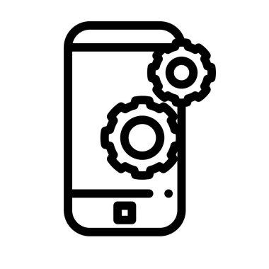 uygulama simgesi. Beyaz Arkaplanda İnce Doğrusal Tasarım