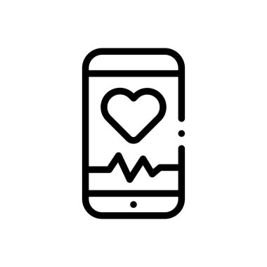 uygulama simgesi. Beyaz Arkaplanda İnce Doğrusal Tasarım