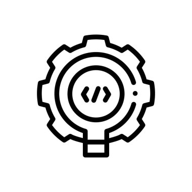 Api simgesi. Beyaz Arkaplanda İnce Doğrusal Tasarım