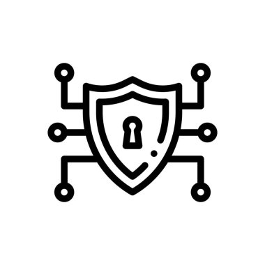 Antivirüs ikonu. Beyaz Arkaplanda İnce Doğrusal Tasarım