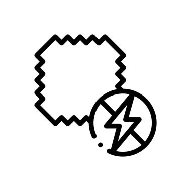 Antistatik kumaş ikonu. Beyaz Arkaplanda İnce Doğrusal Tasarım