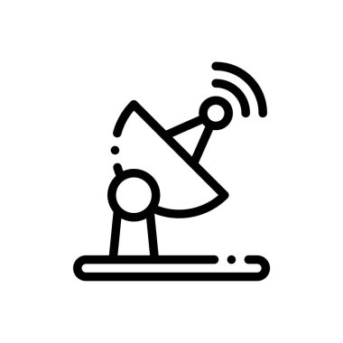 Anten simgesi. Beyaz Arkaplanda İnce Doğrusal Tasarım