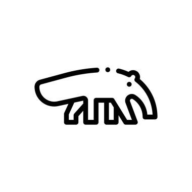 Karıncayiyen simgesi. Beyaz Arkaplanda İnce Doğrusal Tasarım