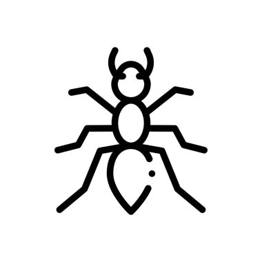 Karınca simgesi. Beyaz Arkaplanda İnce Doğrusal Tasarım