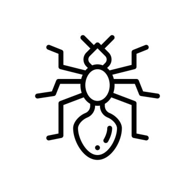 Karınca simgesi. Beyaz Arkaplanda İnce Doğrusal Tasarım