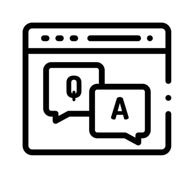 Cevap simgesi. Beyaz Arkaplanda İnce Doğrusal Tasarım