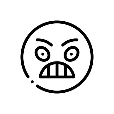 Kızgın ikon. Beyaz Arkaplanda İnce Doğrusal Tasarım