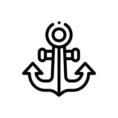 çapa simgesi. Beyaz Arkaplanda İnce Doğrusal Tasarım