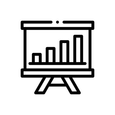 Analitik simge. Beyaz Arkaplanda İnce Doğrusal Tasarım