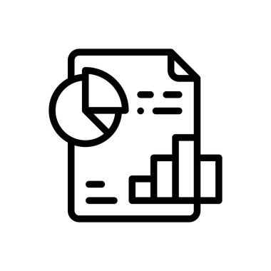 Analitik simge. Beyaz Arkaplanda İnce Doğrusal Tasarım