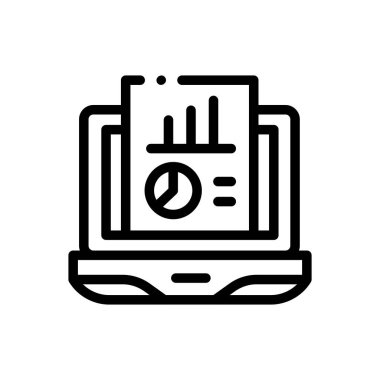 Analitik simge. Beyaz Arkaplanda İnce Doğrusal Tasarım