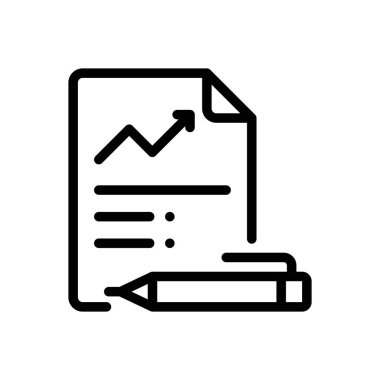 Analitik simge. Beyaz Arkaplanda İnce Doğrusal Tasarım