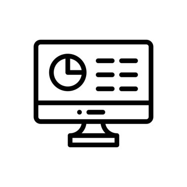 Analitik simge. Beyaz Arkaplanda İnce Doğrusal Tasarım