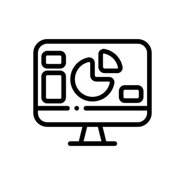 Analitik simge. Beyaz Arkaplanda İnce Doğrusal Tasarım