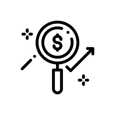 Analitik simge. Beyaz Arkaplanda İnce Doğrusal Tasarım