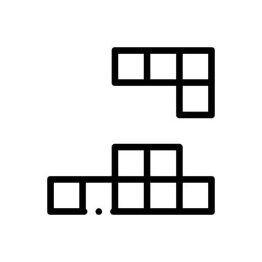 Blok simgesi. Beyaz Arkaplanda İnce Doğrusal Tasarım