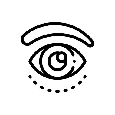 Blepharoplasty ikonu. Beyaz Arkaplanda İnce Doğrusal Tasarım